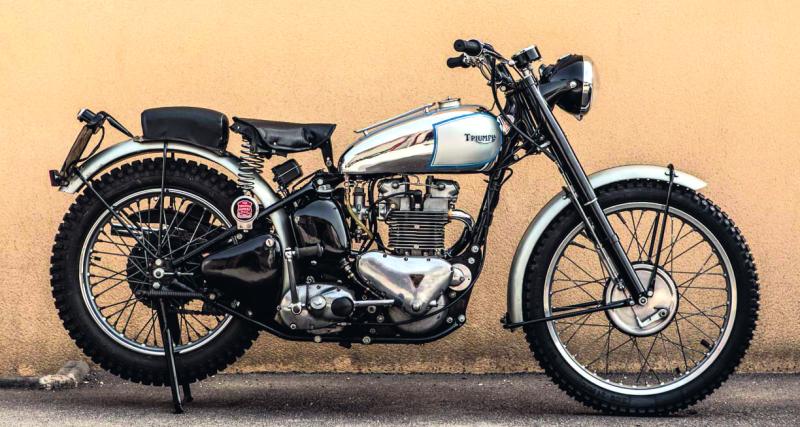 Avec son châssis rigide et son moteur “pré-unit”, la Triumph TR5 Trophy va faire des ravages aux ISDT.