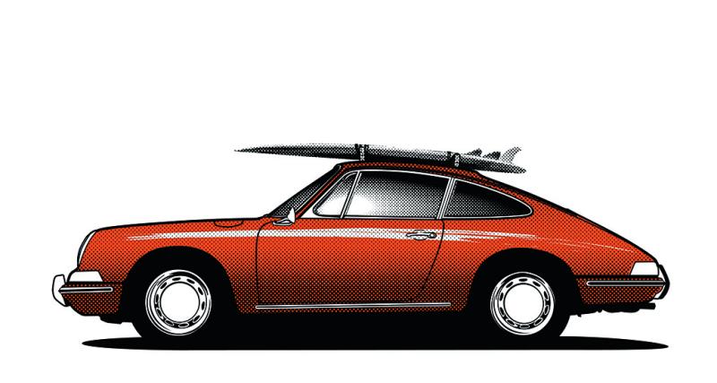 Antoine Gaslais réalise lui-même les affiches de tous les évènements qu’il organise, notamment les RDV 912, rendez-vous des amoureux de la Porsche 912.